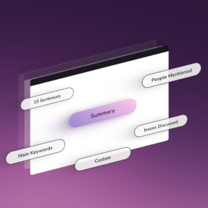 Quickly Summary overview screen
